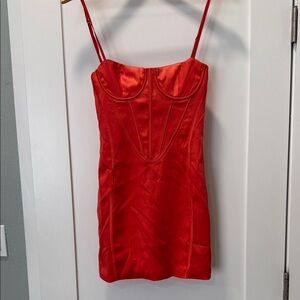 Meshki Red Satin Mini Dress